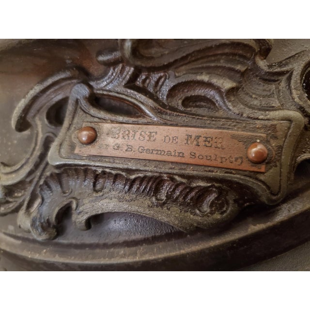 Late 19th Century Art Nouveau Lamp "Brise De Mer" - "Sea Breeze" in French Jean- Baptiste Germain Dec 28, 1841-1Sep 23, 910 French. Academic Sculptor For Sale - Image 4 of 8