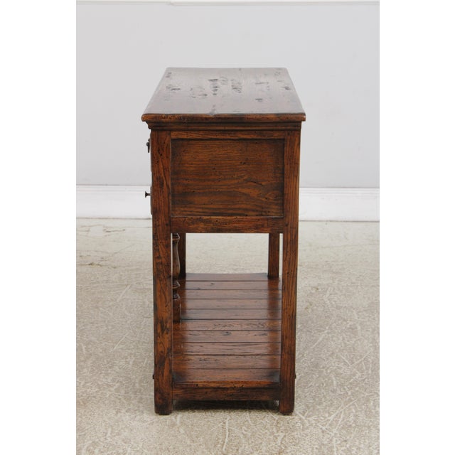 English Country Style Oak 5 Drawer 2 Tier Server For Sale - Image 4 of 16