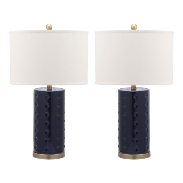 26 Inch H Table Lamp in Navy - a Pair For Sale
