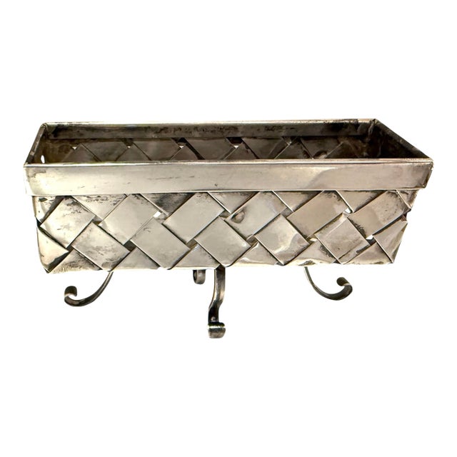 Cartier Sterling Woven Long Basket For Sale