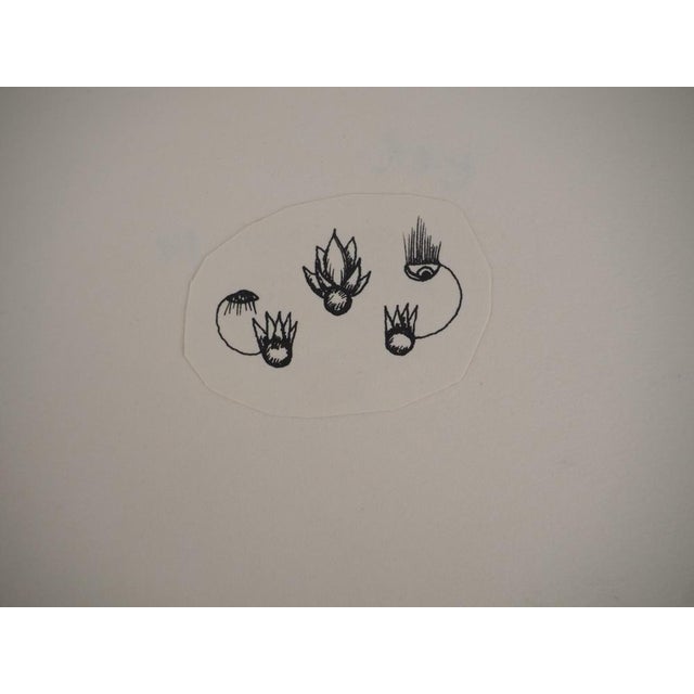 Jean-Claude Silbermann, Sly Signs, Flowers and a Mask, Original Signed Drawings, Set of 2 For Sale - Image 4 of 5