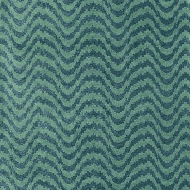 This striking Belgian velvet combines linen and cotton piles into a graphic, optical wave pattern. Sold as a 2-yard...