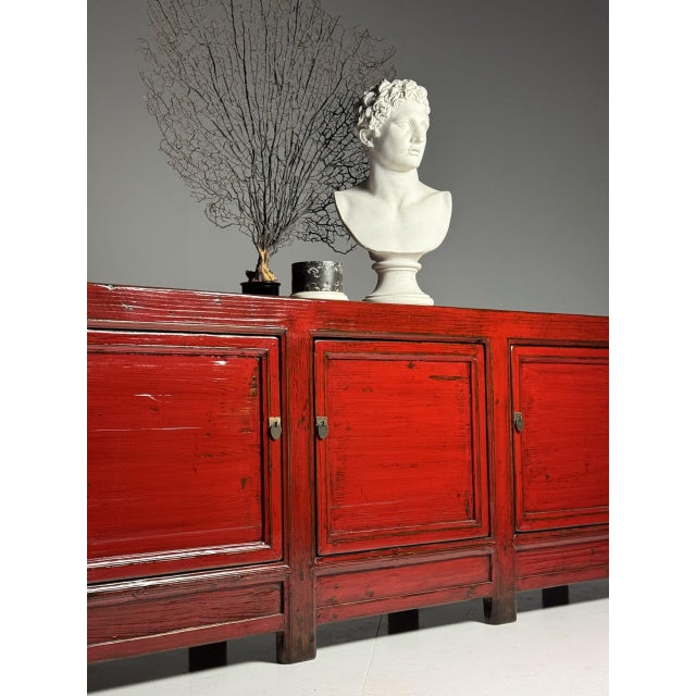 Vintage Chinese Red Sideboard For Sale - Image 10 of 18