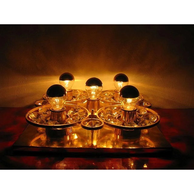 1960s Gold and Crystal Glass Sconce, 1960s For Sale - Image 5 of 18