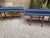 Bench in Light Wood with Electric Blue Velvet Seat, 1960s For Sale - Image 4 of 18