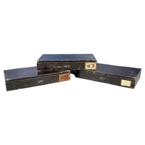 Italian Rectangular Container Boxes in Dark Wood, 1900s, Set of 3