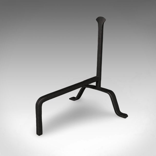 Metal Pair of Antique Fire Dogs, English, Wrought Iron, Fireplace Andiron, Victorian For Sale - Image 7 of 10