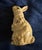 Vintage Primitive Folk Art Style Yellowware Sponged Ceramic Rabbit Figurine For Sale - Image 4 of 10
