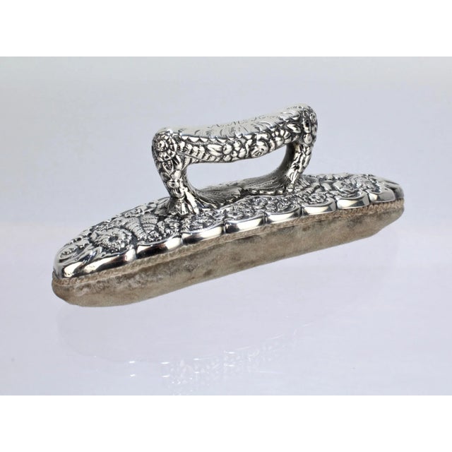 Antique Tiffany & Co Sterling Silver Floral Repousse Nail Buffer For Sale - Image 11 of 11