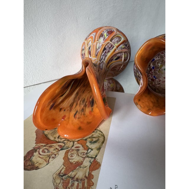 Central European Studio Art Glass Sculptural Vase Set, 1980s, Set of 2 For Sale - Image 6 of 15
