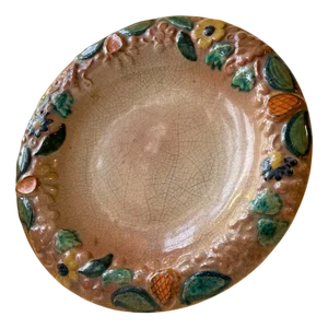 Antique Italian Fruit Dish in Glazed Ceramic, 1910s