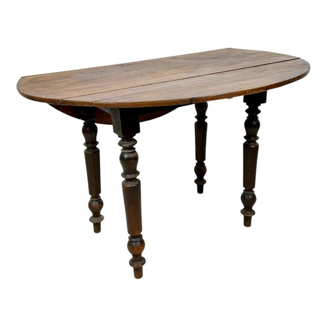 Spanish Wood Drop-Leaf Dining Table with Turned Legs, 1920 For Sale - Image 15 of 15