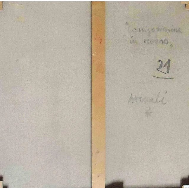 Red Composition - Oil on Canvas by Marcello Avenali - 1970s 1970s For Sale - Image 3 of 4