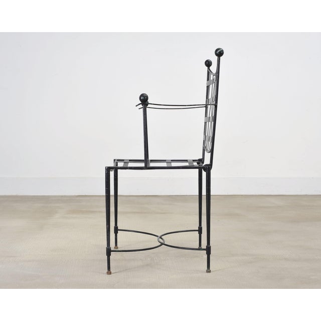 Black Mario Papperzini Mid-Century Amalfi Iron Patio Garden Armchair For Sale - Image 8 of 18