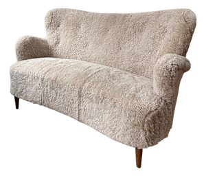 Danish Sofa in Shearling Sheepskin by Alfred Christensen, 1950