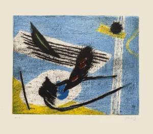Henri Goetz - a Surrealist Composition - Original Etching - 1970s