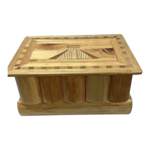 Vintage Puzzle Box With Inlaid Wooden Pyramid
