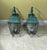 Pair of Verdigris Finish Steel Outdoor Wall Sconces - Seeded Glass 22”x 10”x 11” For Sale - Image 9 of 14