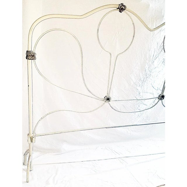 1940s Shabby Chic Wrought Iron King Size Headboard For Sale In West Palm - Image 6 of 7