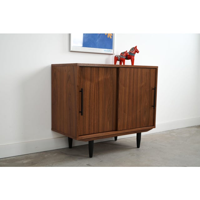 Vintage Scandinavian Walnut Cabinet For Sale - Image 6 of 12
