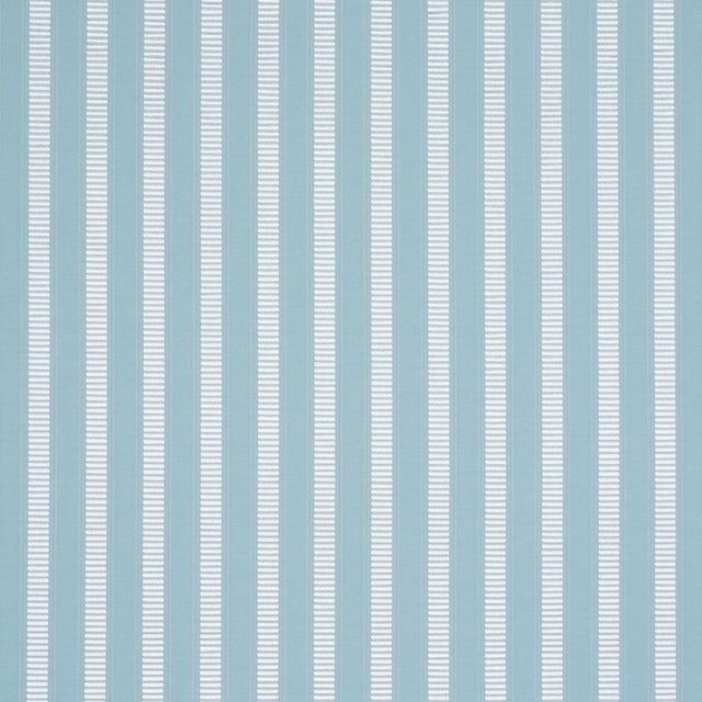 Traditional Sample - Schumacher Lincoln Small Stripe Fabric In Robin'S Egg For Sale - Image 3 of 5