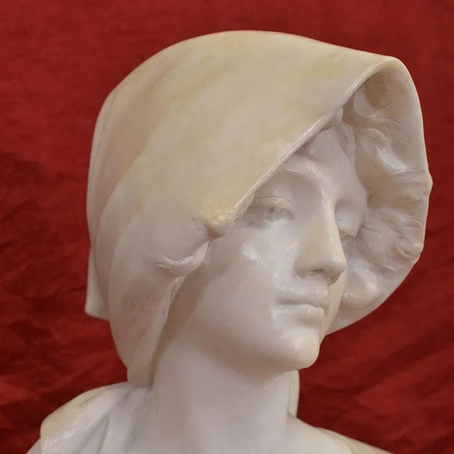Chotard, Bust of Woman, 19th Century, Alabaster For Sale - Image 5 of 10