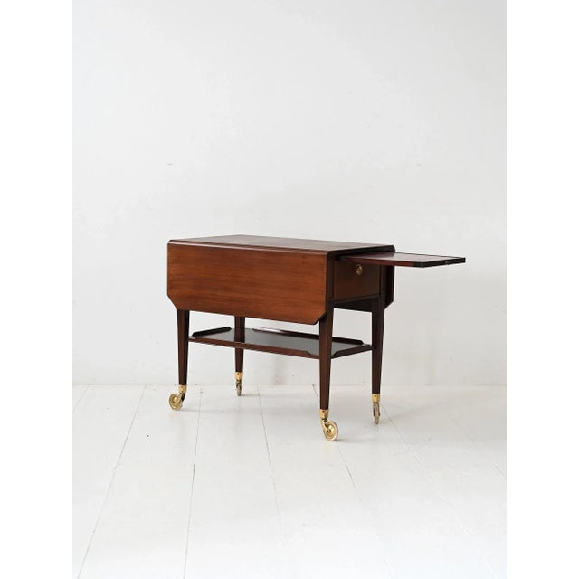 Vintage Scandinavian Mahogany Trolley, 1940s For Sale - Image 6 of 11
