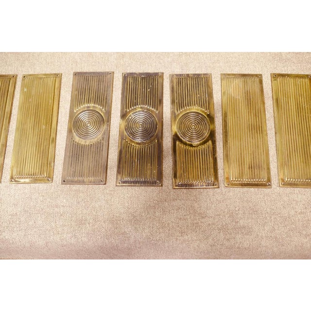 Large Vintage Art Deco Brass Door Finger Plates, 1920, Set of 12 For Sale - Image 3 of 5
