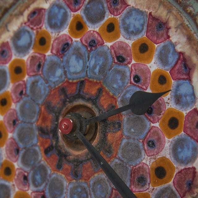 French Ceramic Clock No. 01 by Jacques Poussine, 1970s For Sale - Image 10 of 11
