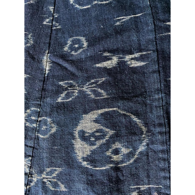 Japanese Indigo Kasuri Ikat Traveling Cape For Sale - Image 9 of 17