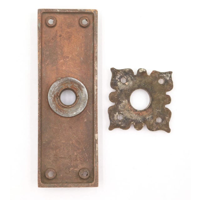 Cast Brass Gilded Fluted Passage Door Knob Set For Sale - Image 9 of 9