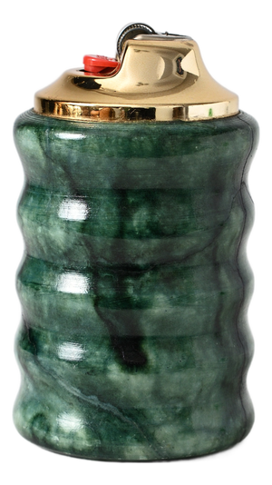 Italian Green Alabaster Table Lighter Holder, 1970s