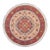 Rustic Kazak Ivory/Red Wool Round Rug- 6'5''x6'6'' For Sale