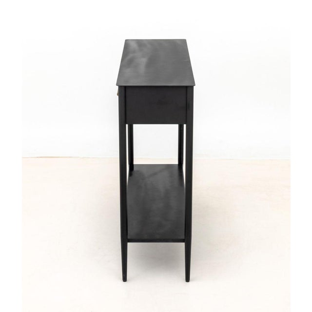 West Elm Patinated Black Steel Console Table For Sale In New York - Image 6 of 7