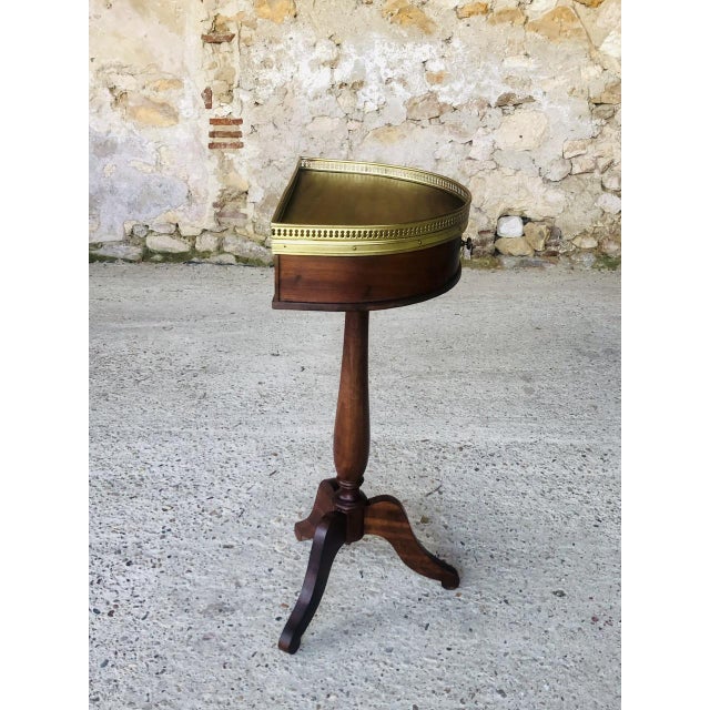 Vintage Mahogany Half-Moon Nightstand on Pedestal, 1950s For Sale - Image 13 of 18