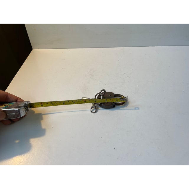 Brown German Tri-Lock Padlock in Brass, 1940s For Sale - Image 8 of 9