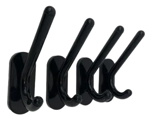 Italian Black Wall Coat Hangers from Con & Con, 1970s, Set of 4