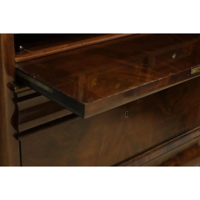 Wood Danish Biedermeier Mahogany Sectretaire with Floral Marquetry, 1850 For Sale - Image 7 of 9