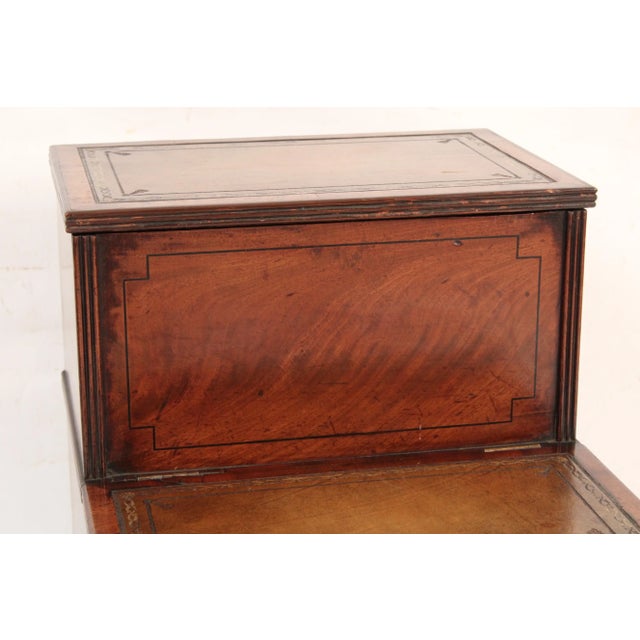Wood Antique George III Style Mahogany Bedside Table For Sale - Image 7 of 12