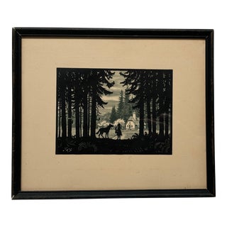 Early 20th Century Fairytale Silhouette- Little Red Riding Hood For Sale