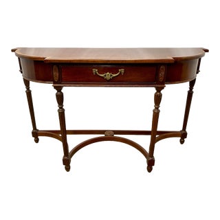 Vintage Hickory White American Masterpiece Collection Federal Style Banded Mahogany Console Table For Sale