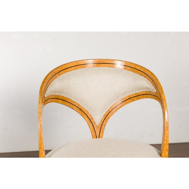 Biedermeier 19th Century Chairs with Ebonized Accents and New Upholstery, a Pair For Sale - Image 10 of 12