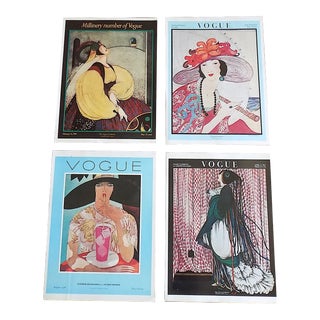 Vintage Folio Size Vogue Poster Lithographs - Set of 4 - 11" X 15" For Sale