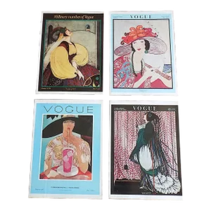 Vintage Folio Size Vogue Poster Lithographs - Set of 4 - 11" X 15"