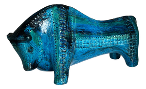 Sculptural Rimini Blu Bull by Aldo Londi for Bitossi Ceramiche, Italy, 1960s