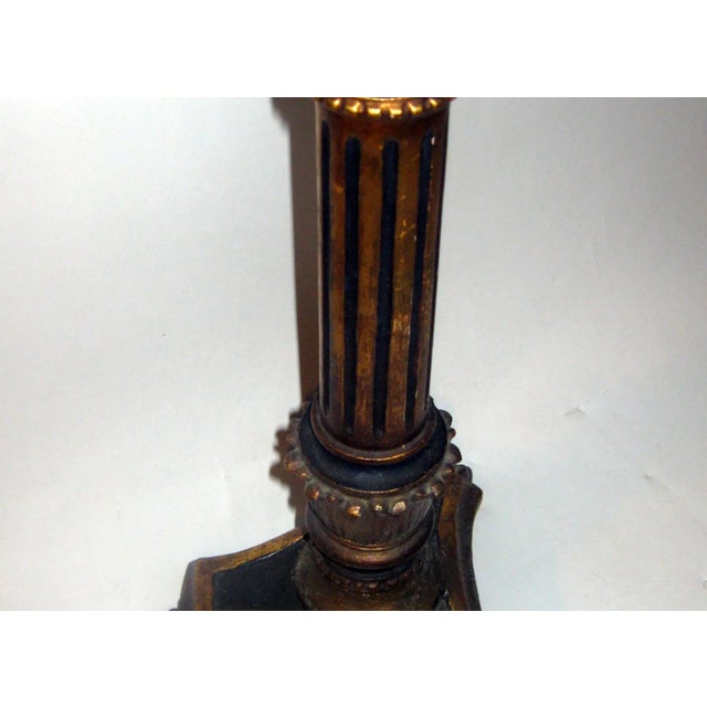 Late 19th Century 19th Century Giltwood Converted Candlestick Lamps - a Pair For Sale - Image 5 of 10