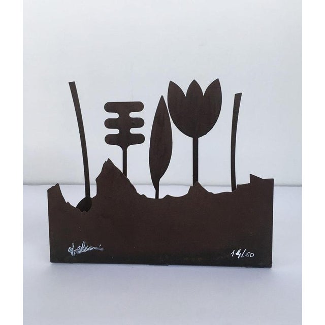 Red Painted Metal Piccolo Eden Sculpture by Annamaria Gelmi, 1980 For Sale - Image 10 of 18