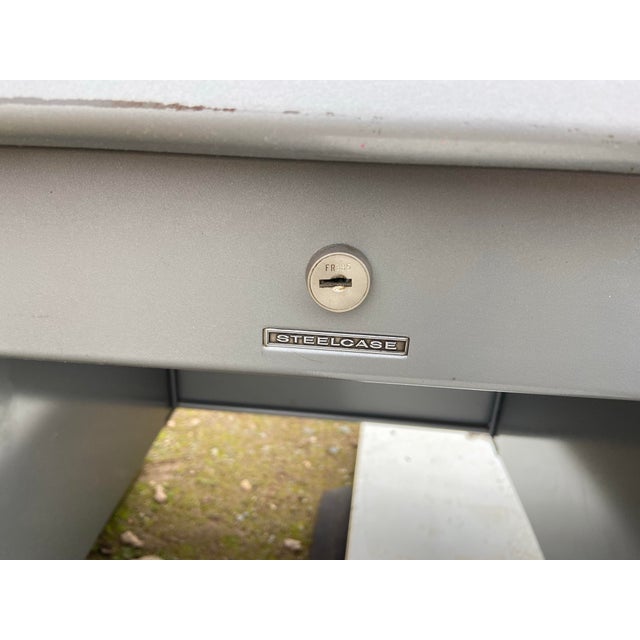 Steelcase Vintage Mid Century Modern Metal Tanker Desk For Sale In Sacramento - Image 6 of 12