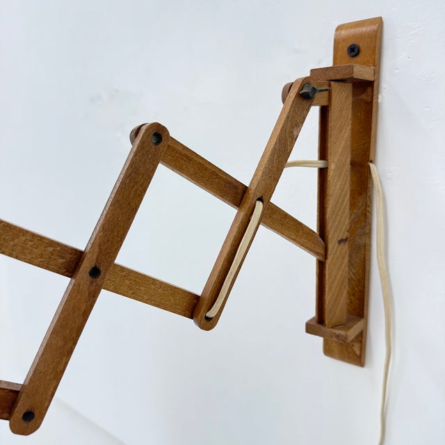 Vintage Teak Scissors Wall Lamp, 1960s For Sale - Image 18 of 18