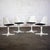 Mid 20th Century Mid-20th Century MCM Burke Tulip Side Chairs No 103 White Shell Black Cushions Oval Stationary 4 Prong Base Set of 4 For Sale - Image 5 of 18